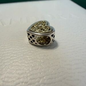 Pandora Silver & 14K Gold Heart Lock Charm
